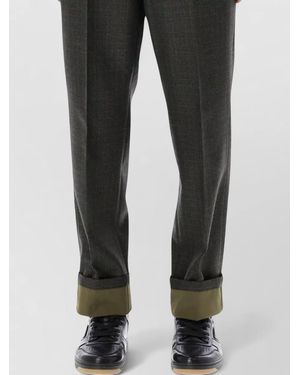 Prada Wool Slim-Fit Straight-Leg Trousers - Black