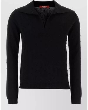 MM STUDIO Ribbed Polo Jumper - Black