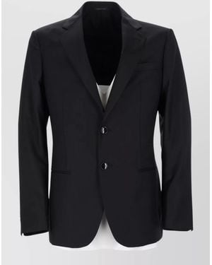 Giorgio Armani Tailored Coat Virgin Wool Cashmere Blend - Black