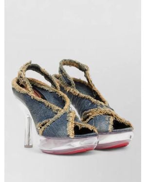 DIESEL High Heel Sandals Peep Toe Denim - Blue
