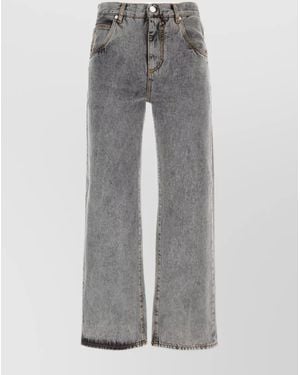 Etro Denim Easy Fit Wide-Leg Jeans - Grey