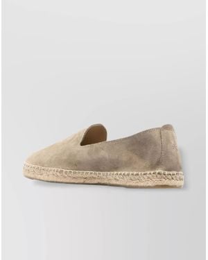 Manebí Suede Round Toe Jute Sole Espadrilles - Natural