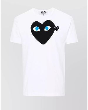 Comme des Garçons Heart Print Cotton T-Shirt - White