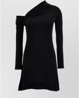 Courreges Twist Crepe Mini Dress - Black