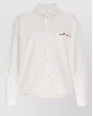 Marni Embroidered Cotton Shirt - White