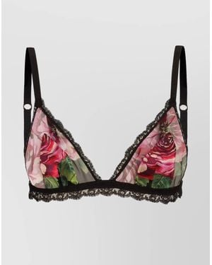 ブラジャー DOLCE  GABBANA Women Bras O1A58T ON02WN0000 Black Lace and tulle soft-cup triangle bra in Black for Women