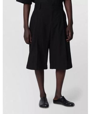 Studio Nicholson Wide Leg Knee Length Trousers Belt Loops - Black