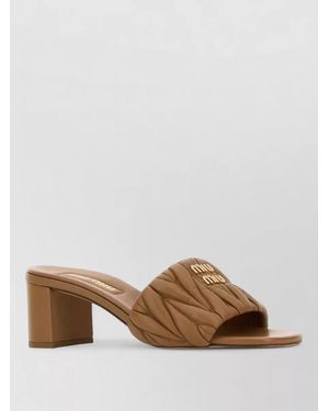 Miu Miu Leather Mules - Brown