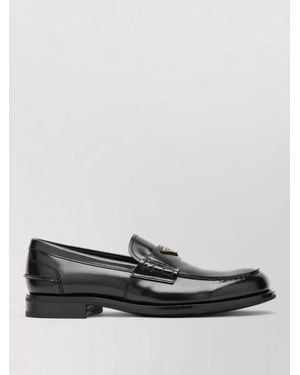 Prada Loafers Glossy Finish Round Toe Design - Multicolor