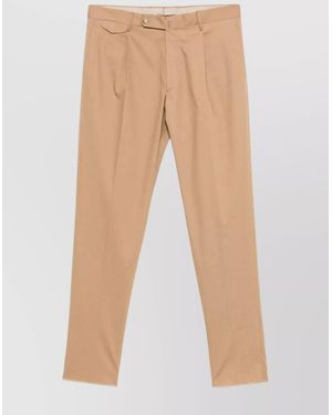 Tagliatore Trousers With Belt Loops And Side Pockets - Natural