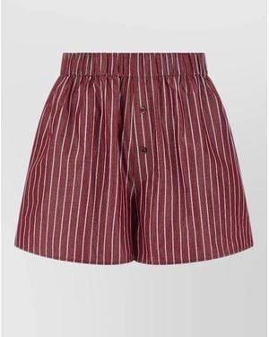 ANDAMANE Georgiana Loungewear Set Buttoned Top Shorts - Red