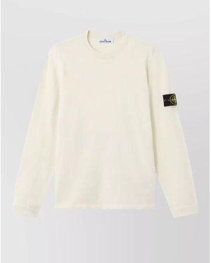 Stone Island Organic Cotton Knit Long Sleeve Jumper - Natural