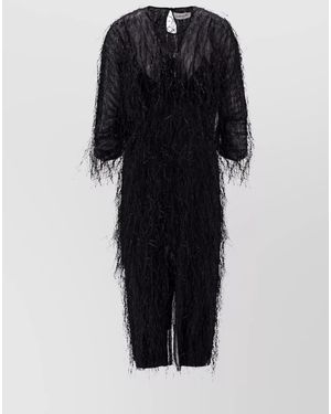 Lanvin Silk Knee-Length Dress - Black