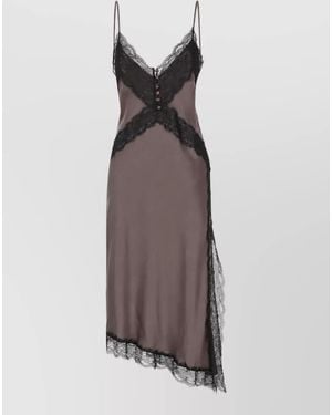 ANDAMANE Cupro V-Neck Lace-Trim Knee-Length Nightdress - Multicolour