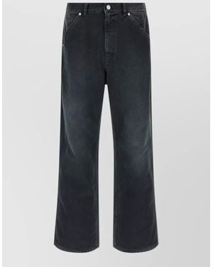 Marni Wide Leg Cargo Trousers Back Pocket - Blue