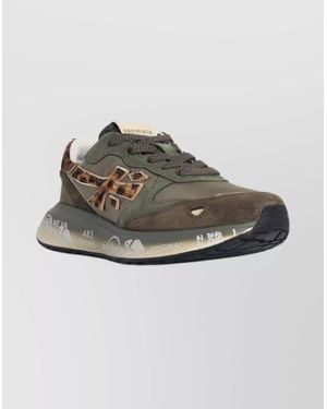 Premiata Lauryn Sneakers Suede And Fabric Design - Multicolor