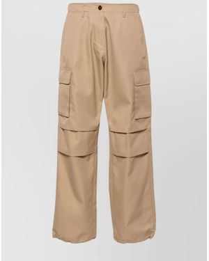 Coperni Mid-Rise Pleated Wide-Leg Trousers - Natural
