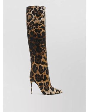 Dolce & Gabbana Leopard-Jacquard High Boots - White
