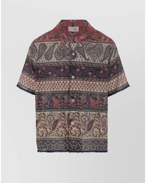 Valentino Garavani Cotton Voyage Imaginaire Bowling Shirt - Grey