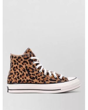 Converse Leopard Calf Hair Lace-Up Trainers - Brown