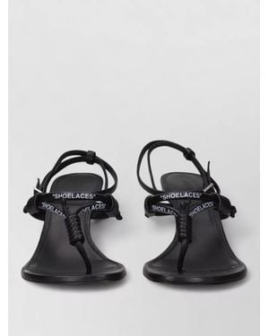 Off-White c/o Virgil Abloh Leather Thong Sandals - Black