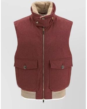 Brunello Cucinelli Down Sleeveless Puffer Jacket - Red
