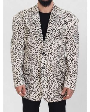 Dolce & Gabbana Leopard Single Breasted Blazer - Grey