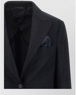 Peserico Virgin Wool Single-Breasted Suit Jacket - Black