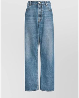 Alaïa Low-Rise Wide-Leg Denim Trousers - Blue