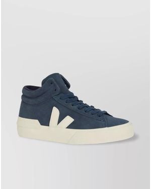 Veja Leather High-Top Trainers - Blue