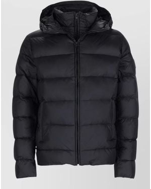 Fay Hooded Padded Jacket Long Sleeves Regular Fit - Black