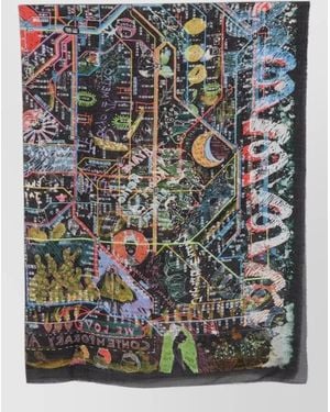 Faliero Sarti Cashmere-Blend Printed Scarf - Gray