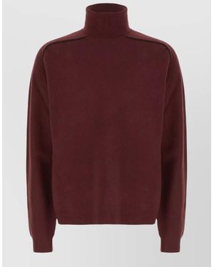 Maison Margiela Turtleneck Top Long Sleeves Shoulder Detail - Red