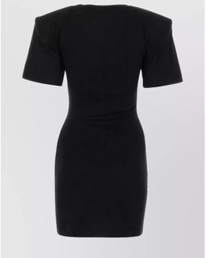 Nensi Dojaka Cotton Wrap Knee-Length Dress - Black