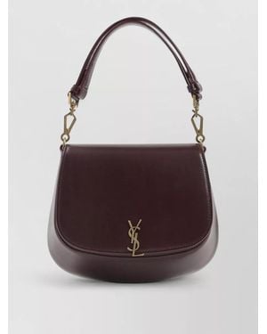Saint Laurent Voltaire Shoulder Bag Tone Hardware Top Handle - Purple