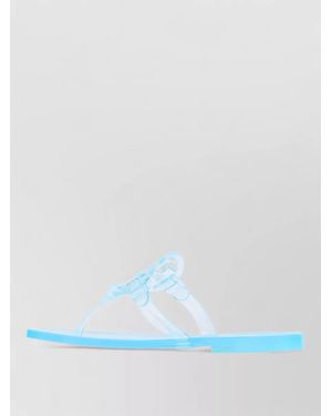 Tory Burch Rubber Miller Sandals Flat Sole Open Toe - White