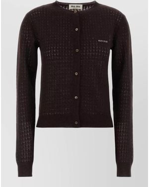 Miu Miu Cashmere Silk Cardigan - Black