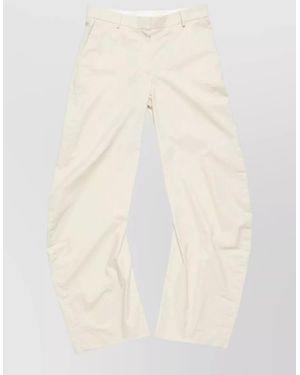 Acne Studios Wide Leg Pants Belt Loops Side Pockets - Natural