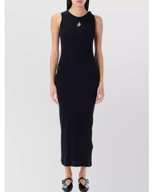 JW Anderson Ribbed Cotton Midi Dress - Black