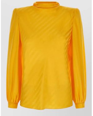 Valentino Garavani Mossi Shirt High Neck Long Sleeves - Yellow