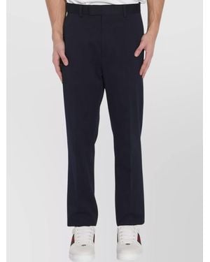 Gucci Cotton Straight-Leg Tailored Trousers - Blue