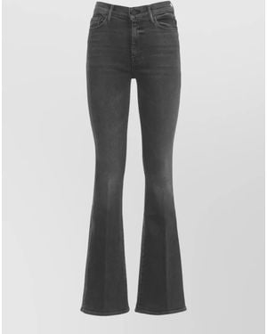 Mother Straight Leg Flared Denim Jeans Pants - Gray
