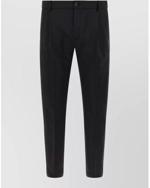 Department 5 Wool Blend Cropped Tailored Trousers - Black