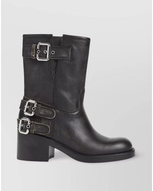 Chloé Leather Ankle Boots - Black