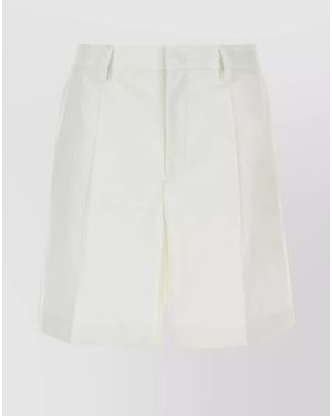 Valentino Garavani Wool Silk Bermuda Shorts - White