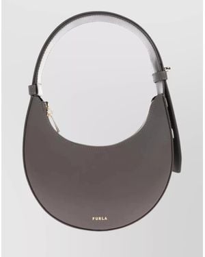 Furla Mini Shoulder Bag With Curved Top Handle - Grey