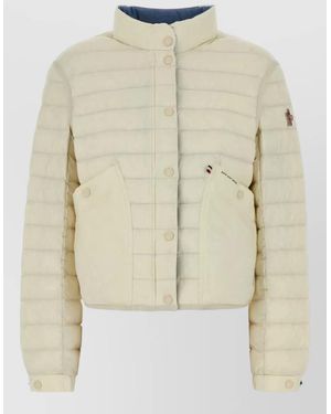 Moncler Long Sleeve Padded Coat Stand Collar - Natural