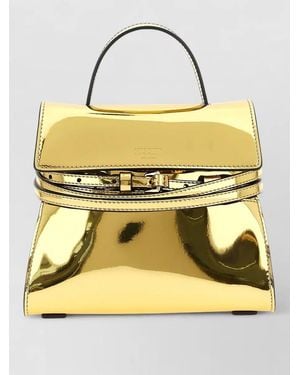 Moschino Tie Me Structured Metallic Shoulder Bag