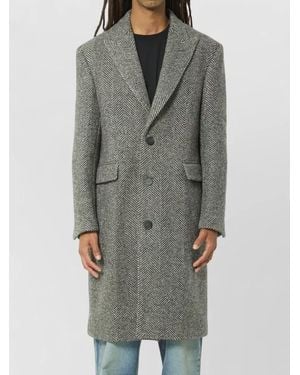 Golden Goose Single Breasted Wool Coat Long Length - Grey