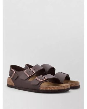 Birkenstock Milano Rubber Sole Sandals Flat Design - Brown